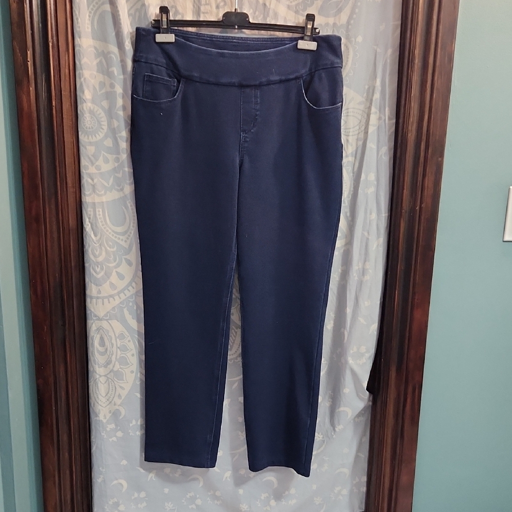 Peter Nygard Women's Straight Leg Jeans - Navy (Pull-on)